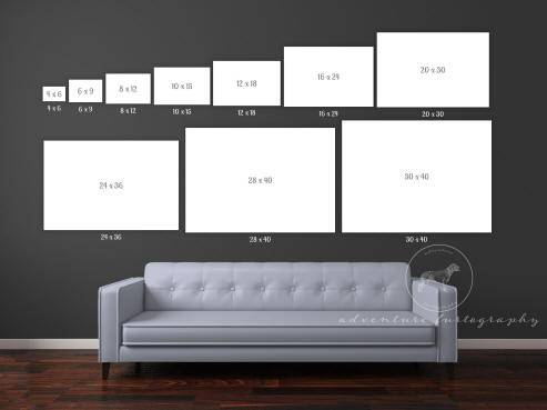 Artwork sizes on wall